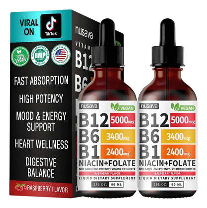 NUSAVA B12-SUPLEMENTO LÍQUIDO DE VITAMINA CON FRAMBUESA OFERTA